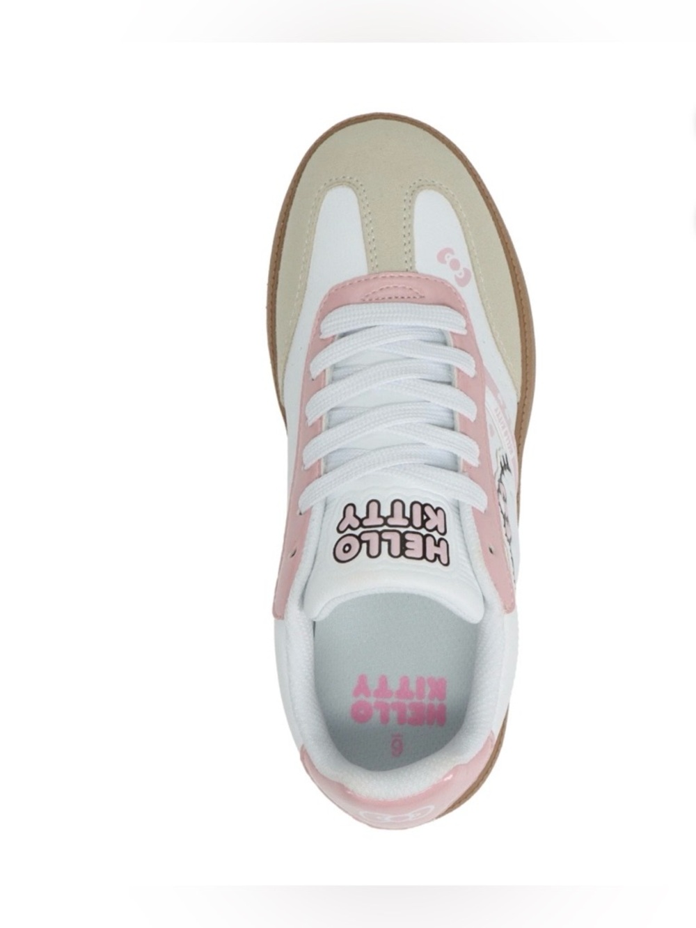 Hello Kitty White Pink & Tan Casual Sneakers - Picture 3 of 6